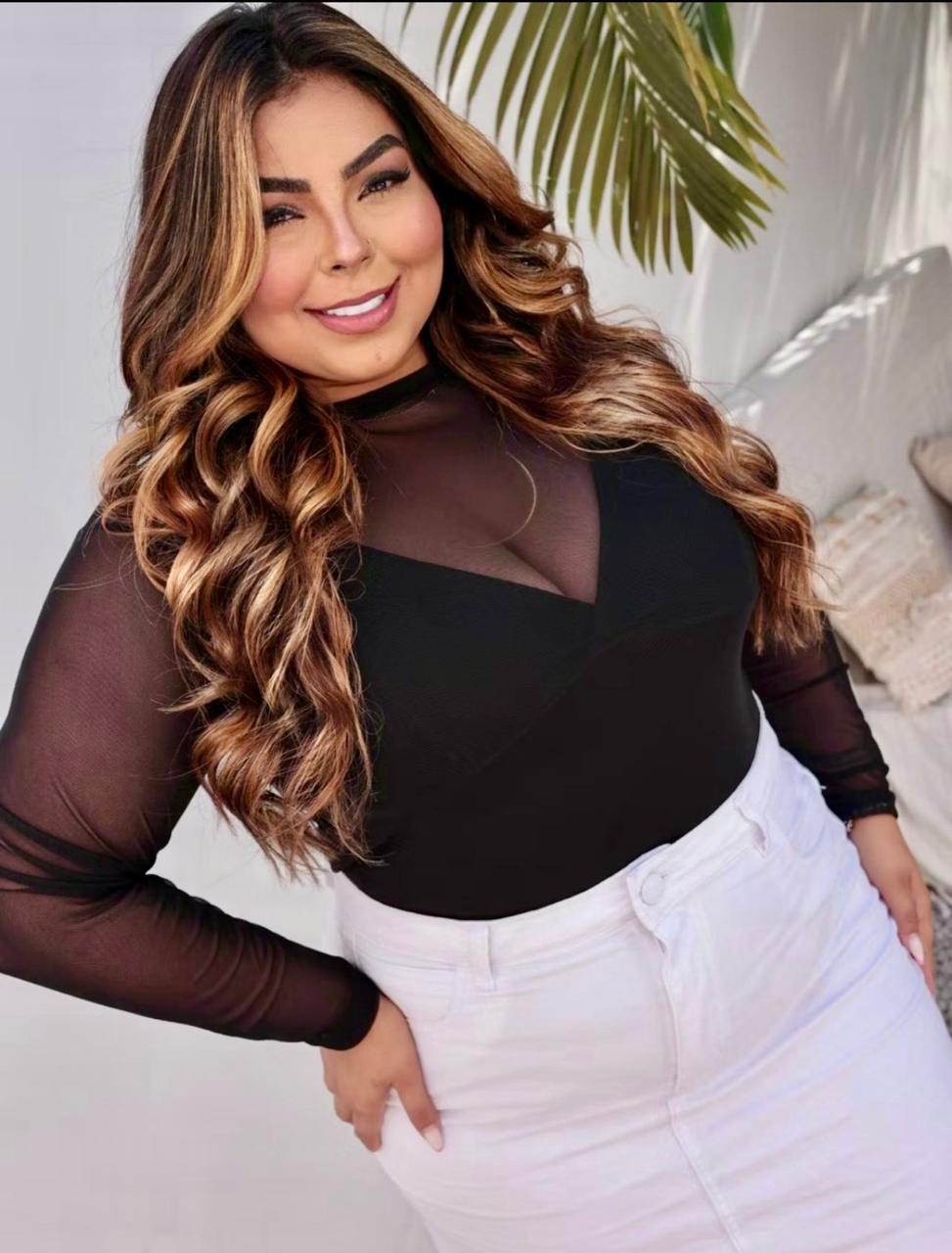 Body Tule Feminino Plus Size